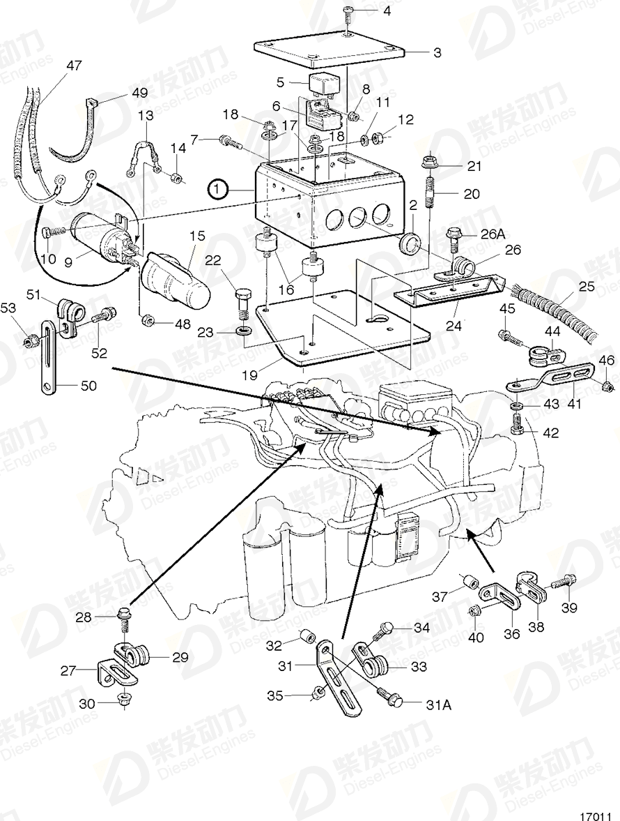 VOLVO Cable harness 874016 Drawing